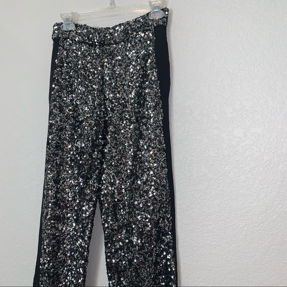 NEW $169 Zara Silver Black Sequin Dress Pants Limited Edition 2674/100 XS Small - Picture 10 of 16